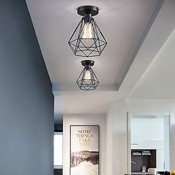 2 stycken * industriell taklampa metall retro design hängande lampor E27 Max 40w, industriell hängande lampa perfekt för vardagsrum sovrum café bar restaurang