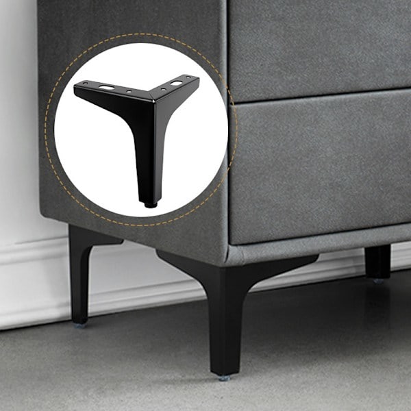 /Ryi/ 4-pak 15 cm sorte metalmøbelben - til skabe, sofa, sofabord, tv-bord og andre møbelben.42-