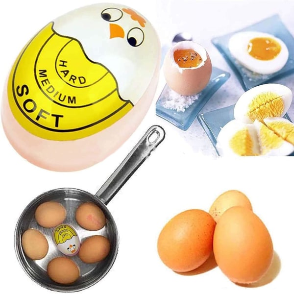 Tegneserie Egg Timer Følsomme Hard & Myk Kokt Egg Farge Skiftende Indikatorer Kjøkken Kokt Egg Temperatur Observer Egg