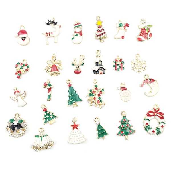 50pcs Christmas Diy Pendant Materials Alloy Jewelry Accessories For Bracelet Necklace EarringM