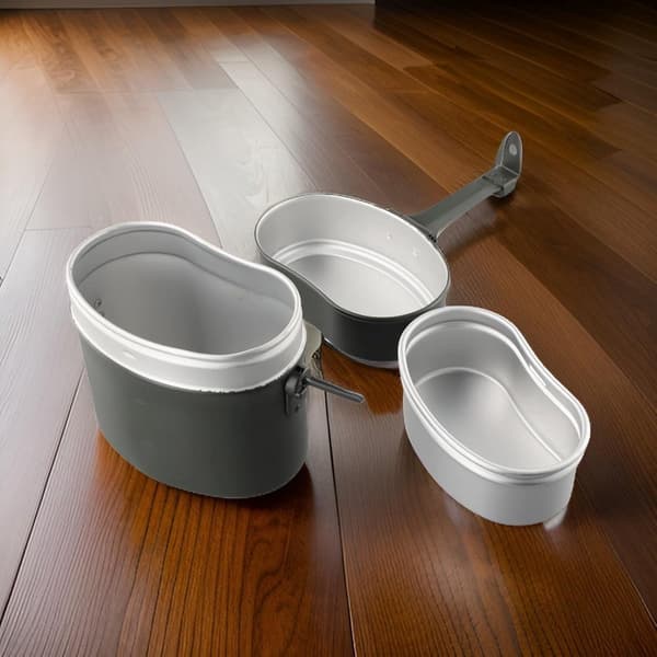 Campingkokset, 3-delad aluminium messkit, kompakt för backpacking, vandring, camping och utomhusmatlagning, 15 x 15 x 5 cm