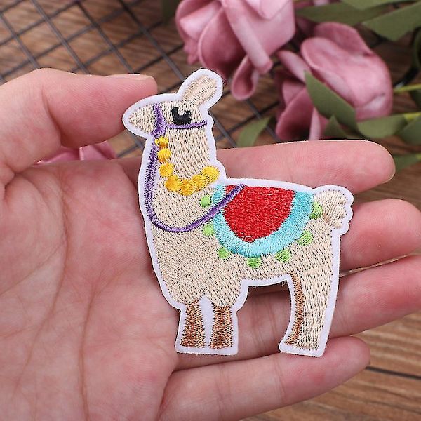 12 st Alpaca Broderade Applikationer för DIY eller Reparation, Kompatibla med Kläder