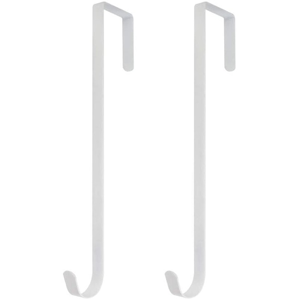 Overdørs kransekrog - tynd metal overdørs kransholder Sæsonophængskrog til for- eller bagdør (hvid)