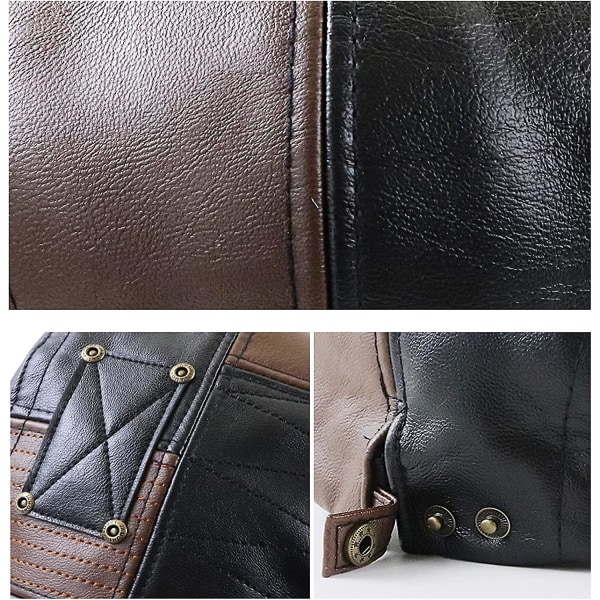 Hatt for menn, Newsboy, Klassisk Flat Cap, PU-Lær, Cabbie, Ivy, Gatsby, Kjøring, Jakt, Fiskehatt for Far