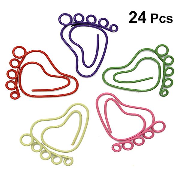 24 Pcs Colored Paper Clips Paper Pin Clip Office School Note Mini Binder Clips3.3*2.6cm