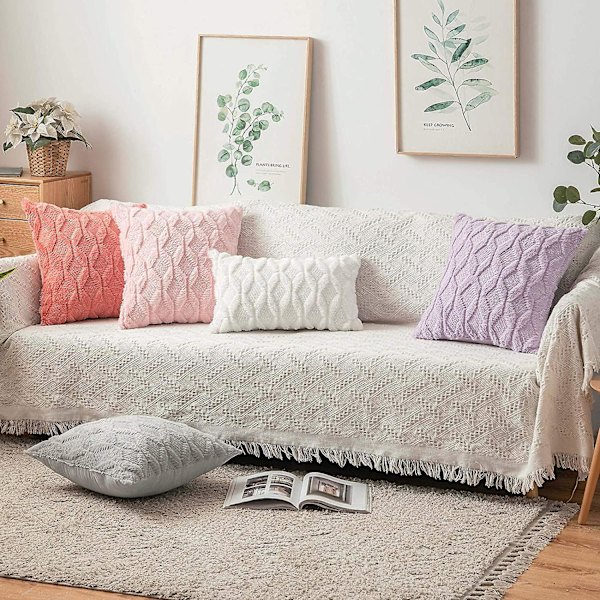 4-pack Vattentäta Kuddfodral Dekorativa Utomhus Patio Balkong, Kvadratisk Trädgårdskuddfodral, PU-fodral Kuddfodral För Soffa, Säng, Patio, 18 X 18 Tum