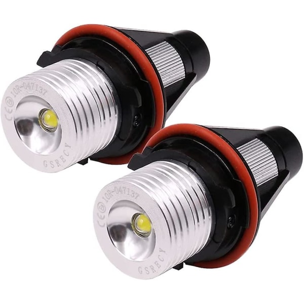 - 2-pack 5W LED-billampor - Halogen Angel Eye-strålkastarringsar, vita