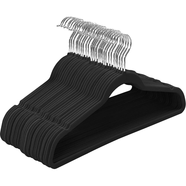 Hjemme Premium Fløyels Henger - 30-360 Graders Svingbar Haken - Slitesterk Slank - Sklisikker Henger Haken - Bukse Henger - Svart