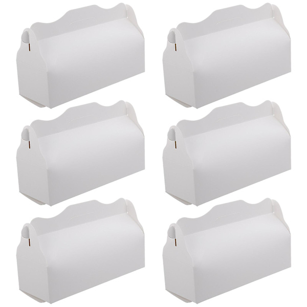 6 st Kakförpackningslådor Matförpackningslådor Bärbar Kakbehållare Vit 27,5X15,5X10,5CM White 27.5X15.5X10.5CM
