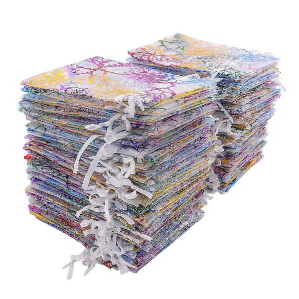 20 stk. Gennemsigtige Gaveposer Smykkeposer Organzaposer Snøreposer Snørepose 20stk 20pcs