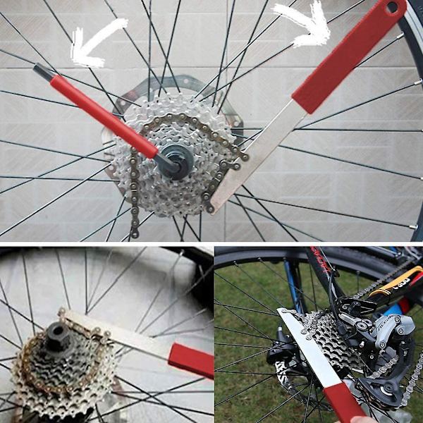Cykelkassette Afmonteringsværktøj Med Kædepisk Og Hjælpenøgle Cykel Tandhjulsafmonteringsværktøjer, Cykelkassette Låsring Afmontering Friløbsfjerner(1