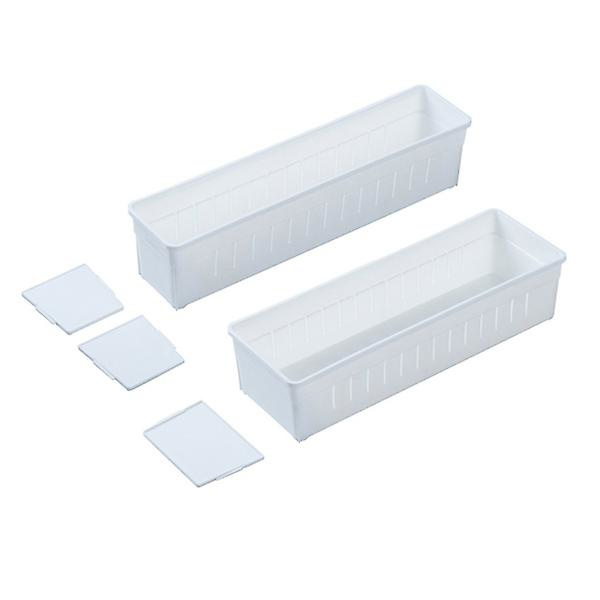 2 stk Skuffe Plast Sortering Organizer Opbevaringsboks Rum Opbevaringskasse (hvid)WhiteM White M