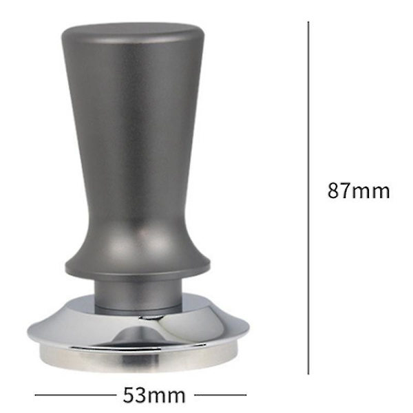 Elastisk Pulverpresse i Rustfritt Stål Kaffehammer 53mm, Sølvgrå