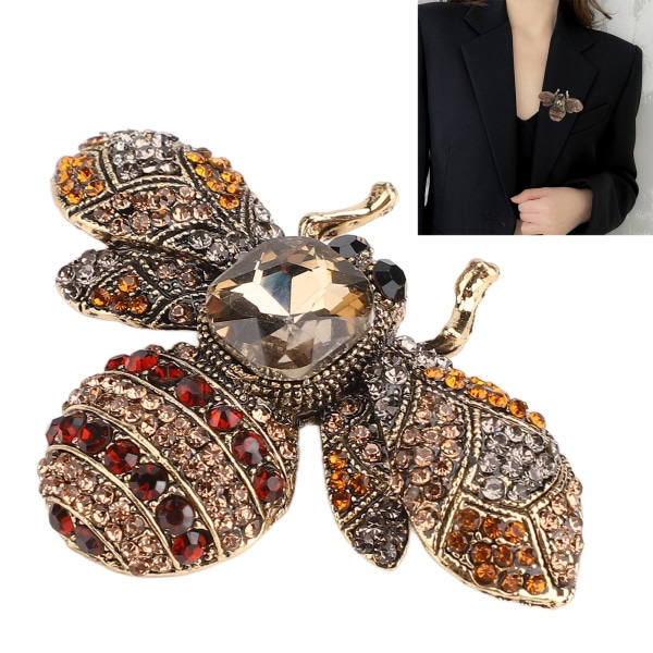 Smycke Retro Bi-formad Legering Attractiv Dekorativ Rhinestone Nål Ornament för Kappa Kostym (BRUN)