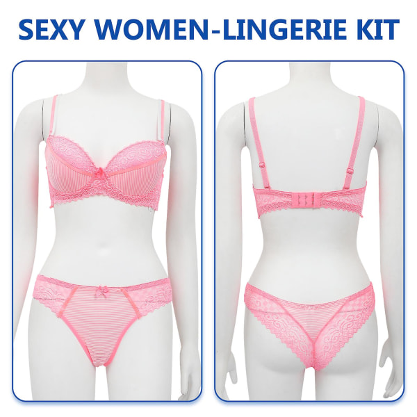 1 Sæt Kvinders Sexy Underundertøj Elegant Dame Bh Og Trusser Sæt Blonder Kvinder-undertøj Pink 36 80C Pink 36 80C