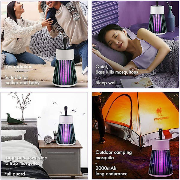 Elektrisk Myggdödande Lampa Bärbar Usb Led Ljus Myggfälla För Hem Sovrum Utomhus Camping Vit White