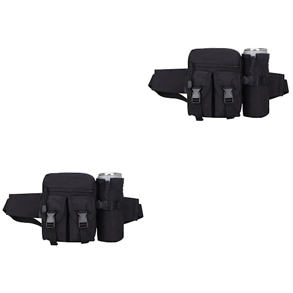 3-pack Justerbart Midjepack Med Vattenflaskehållare För Löpning Utomhus Klättring Vandring Sport (svart) 2pcs