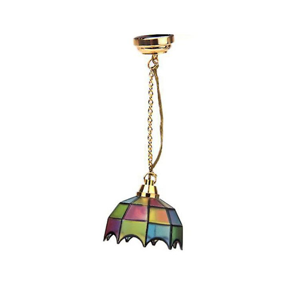 Mini Dukkehus Miniatyr Dekor Led Bordlampe Taklampe Batteridrevet Lys Dukkehus Tilbehør (1 stk, Farge)