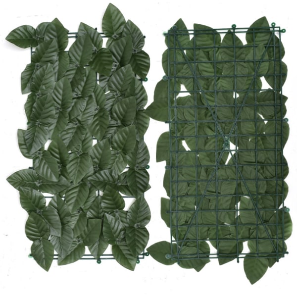 Kasvien jäljitelmät Keinotekoinen yksityisyysaita, keinotekoinen pensasaita ja väärennetyt koristeet ulkopuutarhan sisustukseen, 1m x 1m, vaaleanvihreä vihreä L