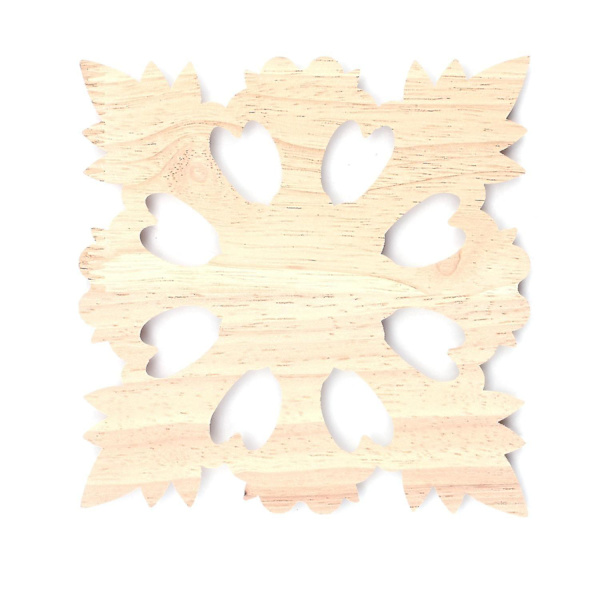 1x Träskärvad Applikation i Gumm trä DIY Dekoration #b:15*15cm