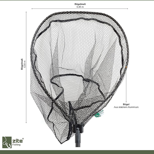 Gummibelagt fiskenett - Teleskopisk & Enhånds rask sammenleggbar mekanisme - 113 cm Fiskegarn
