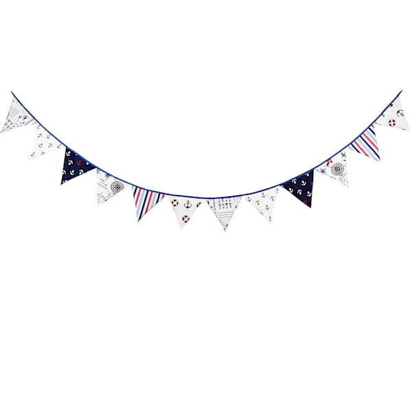 Festons Triangel Flag Stof Banner String Vimpler Flag Fødselsdag Dekoration (blå)(t-0-g)