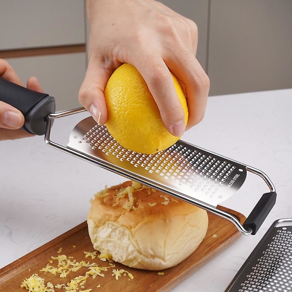 Køkken Rivejern & Citron Zester - Let at Rive eller Zeste Citron, Appelsin, Citrus (1 stk, Sort)