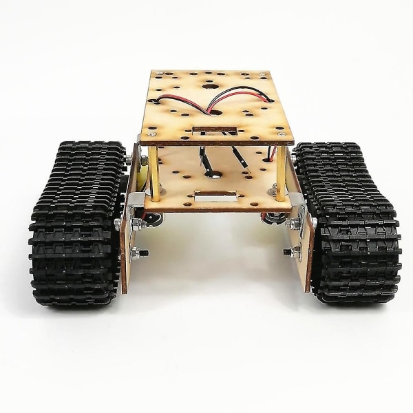 Robot Dubbelskikts Tank Chassi Byggstenar Träbräda Motor 3-9v Crawler Smart Bil Chassi Y