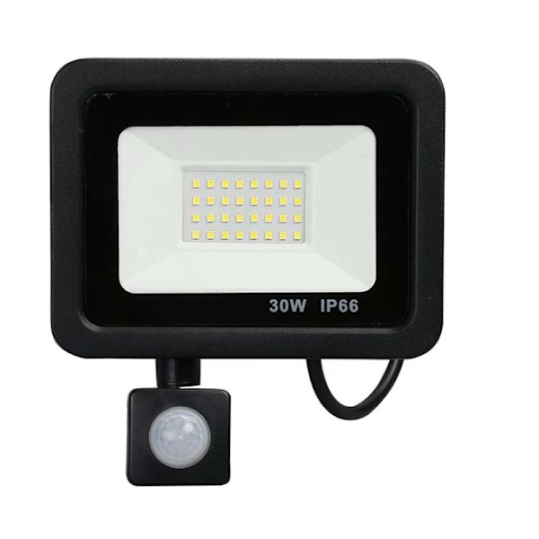 Udendørs LED-projektører, udendørs gadelamper, LED-projektører med bevægelsessensor (konstant strømforbindelse, uden stik) (30W)