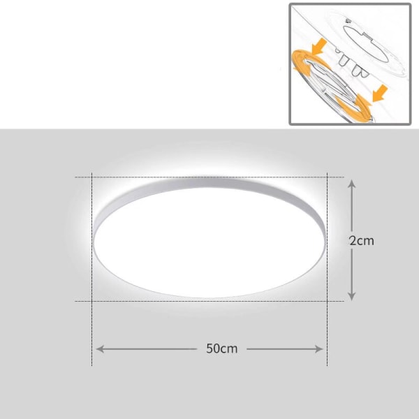 Tresäker LED-taklampa fuktsäker belysning modern enkel rund sovrumslampa gång balkong kök badrumslampa