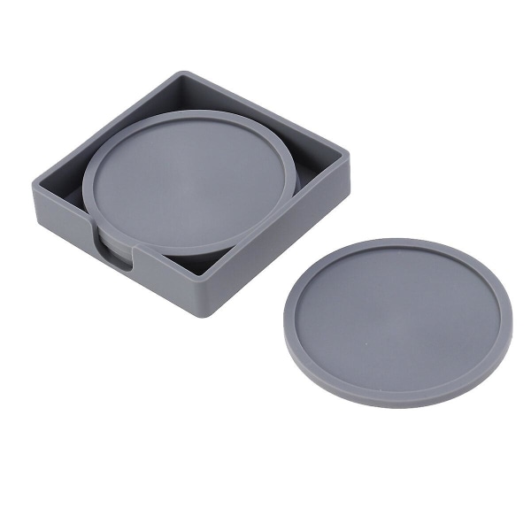 5 stk/sett Fondue Sett Bordskostere Bordkopp Pute Kopp Base Kopp Matte Silikon Kostere Grå Grey
