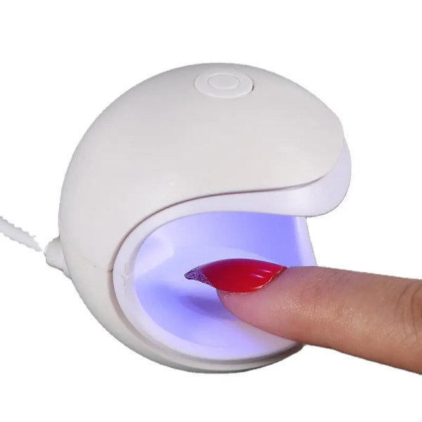 Negle tørkerlampe Mini Liten Bærbar Mini Neglelys Terapi Maskin, LED Enkelt Finger Neglemaskin, Neglesalong med Baking Lampe (Farge: Hvit)