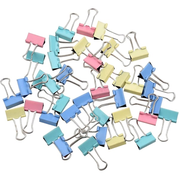 40 stk. 19 mm Farvede Binder Clips Hjemmekontor Skolelærer (1 sæt, Flerfarvet)