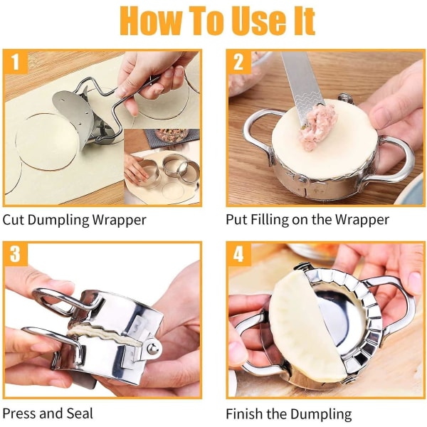 6-delt deigpresse sett, Ravioli Maker, Dumpling Maker Sett, Dumpling Maker Maskin, Dumplings Wrapper, Ravioli Biscuit Cutters, Dumpling Maker, D