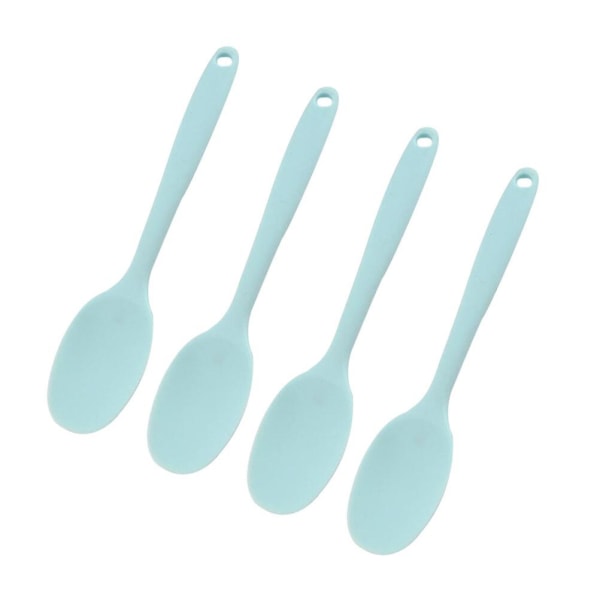 4 stk Silikon Skjeer Søte Matserveringsskjeer Kjøkkenredskap Kreativt Bestikk Servise For Hjem Restaurant (blå)Blå20.5X4.2CM Blue 20.5X4.2CM