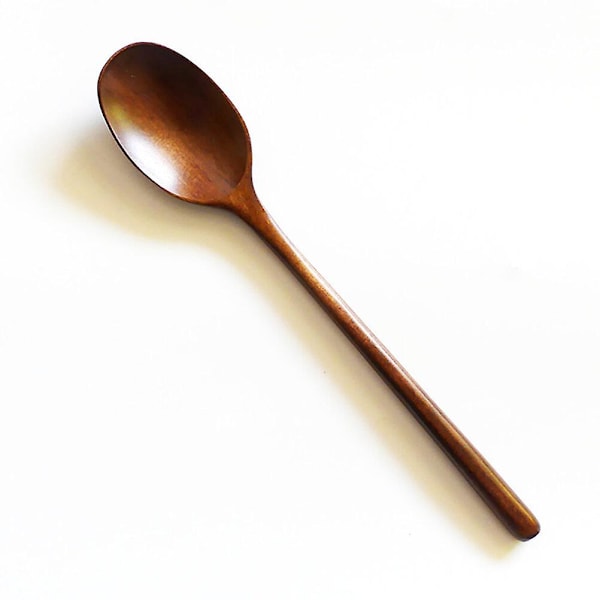 2 stk Lange Tre Skeder Husholdning Sup Øser Mat Servering Scoop Kjøkkenredskaper For Hjem Restaurant Lys Gul Og BrunBrun23.5 * 4cm Brown 23.5*4cm