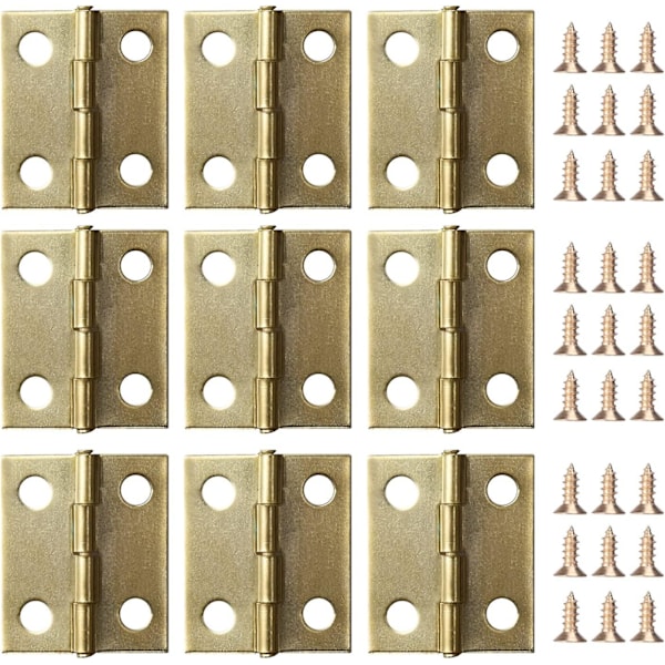 50 stk. hengsler Butt Hinge med 200 stk. 5 mm Mini Messing Kull-erstatningsskruer