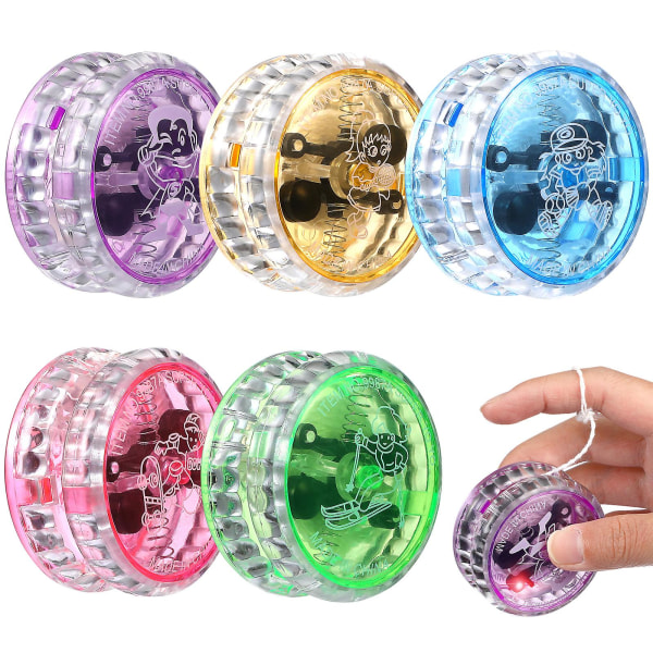 10 stk LED Yo-yo Legetøj Lys Op Yo-yo Responsiv Bold Legetøj Sjov Underholdende Legetøj (tilfældig Farve)Tilfældig Farve5X5X3CM Random Color 5X5X3CM