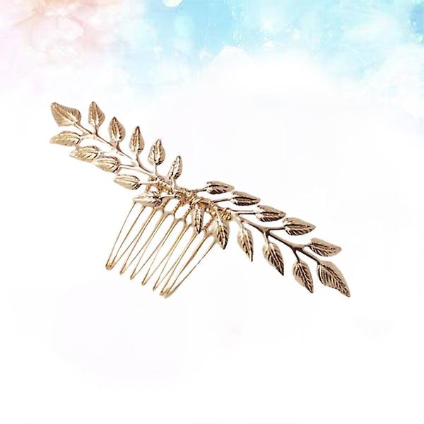 2 st Brud Hårclips Kvinna Hårnål Blad Hårkam Brud Insättning Kam Pärla Hårkam DiyGoldenM Golden M