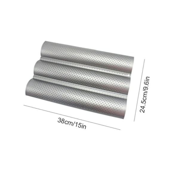 Baguette Bageform med Non-Stick Belægning - 3 Sporer Rustfrit Stål