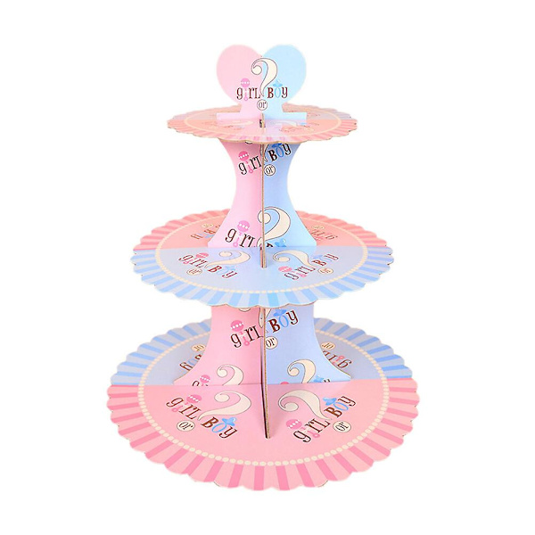 Bröllopstårtsställ Baby Shower Tårta Display Ställ Cupcake Toppers Tre Våningar Party Servering Cupcake Towers Dessertbrickor 30*30*30.5cm 30*30*30.5cm