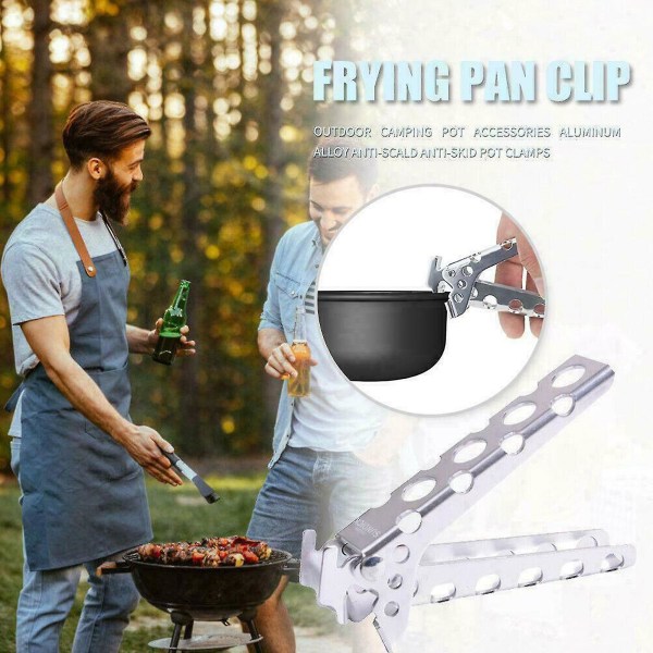 Picnic Køkkengrej Udendørs Camping Clip Aluminiumslegering Gryde Clip 2 stk Sølv