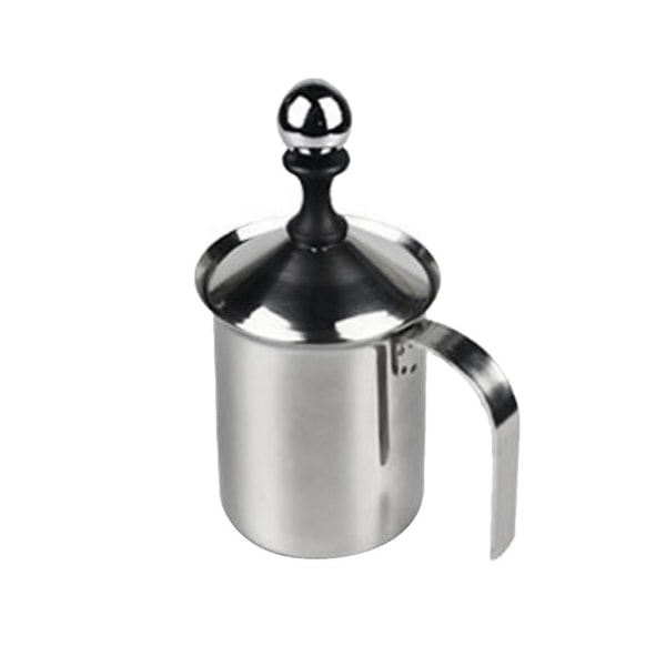 400 ml Melkeskummer i rustfritt stål med dobbelt sil for melk, melkeskum, kaffe