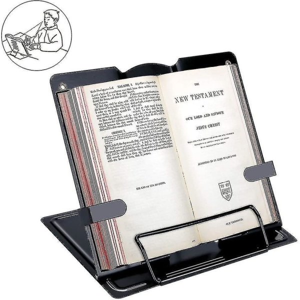Metall bokstöd, staffli, kopieringsstativ, läsning/ipad/kokbok, kök/tidning, justerbara 6 positioner