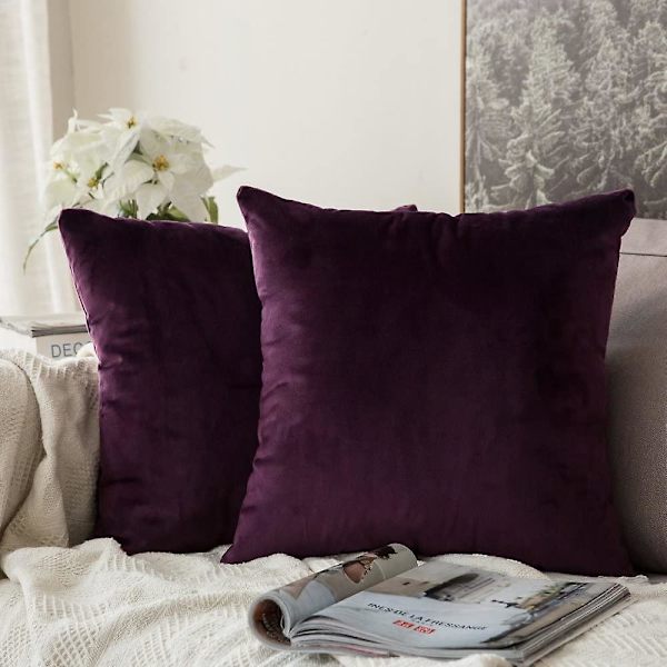 Set med 2 Dekorativa Sammetskuddfodral Soffa Kuddfodral Super Mjukt Mjuk Dekoration Hem Vardagsrum Sovrum För Soffa 2 Stycken 30x30cm Fuchsia