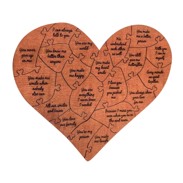 Bibliophile I Love You Puzzle in Wood Box 32 Reasons Why I Love You Gifts for Him and Her Valentines Day Pincer Wooden