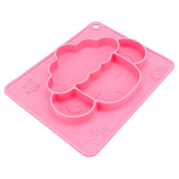 Barn Silikon Tallrik Djurform Mat Skål Silikon Gel Rätter Med Sugkoppar Rosa 23X18.3X3cm Pink 23X18.3X3cm
