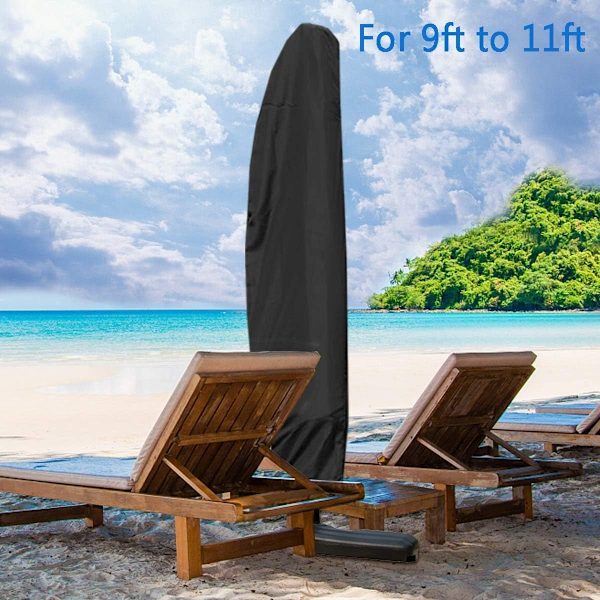 Parasollskydd Vattentätt Utomhus Anti-UV Parasollskydd med Dragkedja (Passar Offset Parasoll 9ft-12ft)
