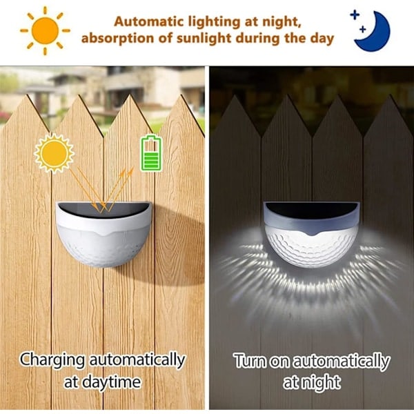 8 kpl aurinkokennokäyttöisiä aitalamppuja, langattomat aurinkokennokäyttöiset LED-aitalamput puutarhaan, ulkokoristeluun (lämmin valkoinen)_RY