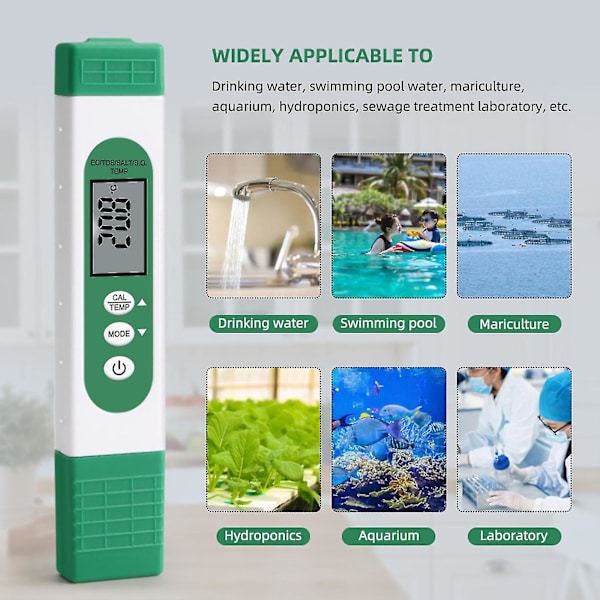 Tds Meter Digital Vandtester Professionel 5-i-1 Tds Temperatur Salt & S.g
